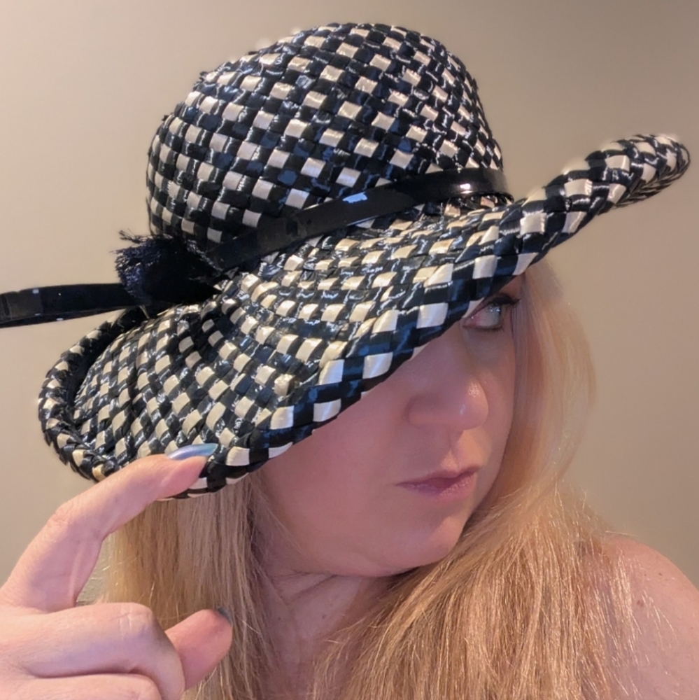 Vintage Navy/White Weave Hat